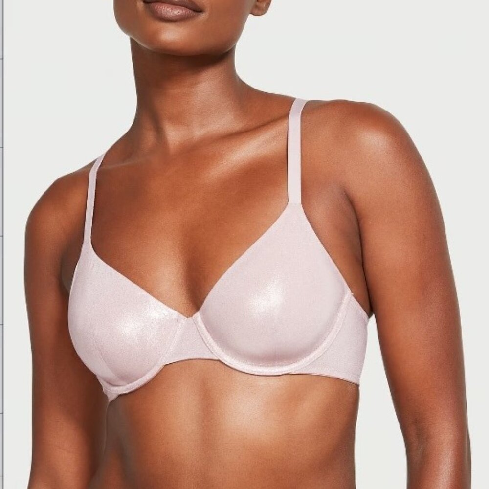 38D Victoria Secret Very Sexy Lightly Lined Shimmer Full Bra Pale Plum nwt